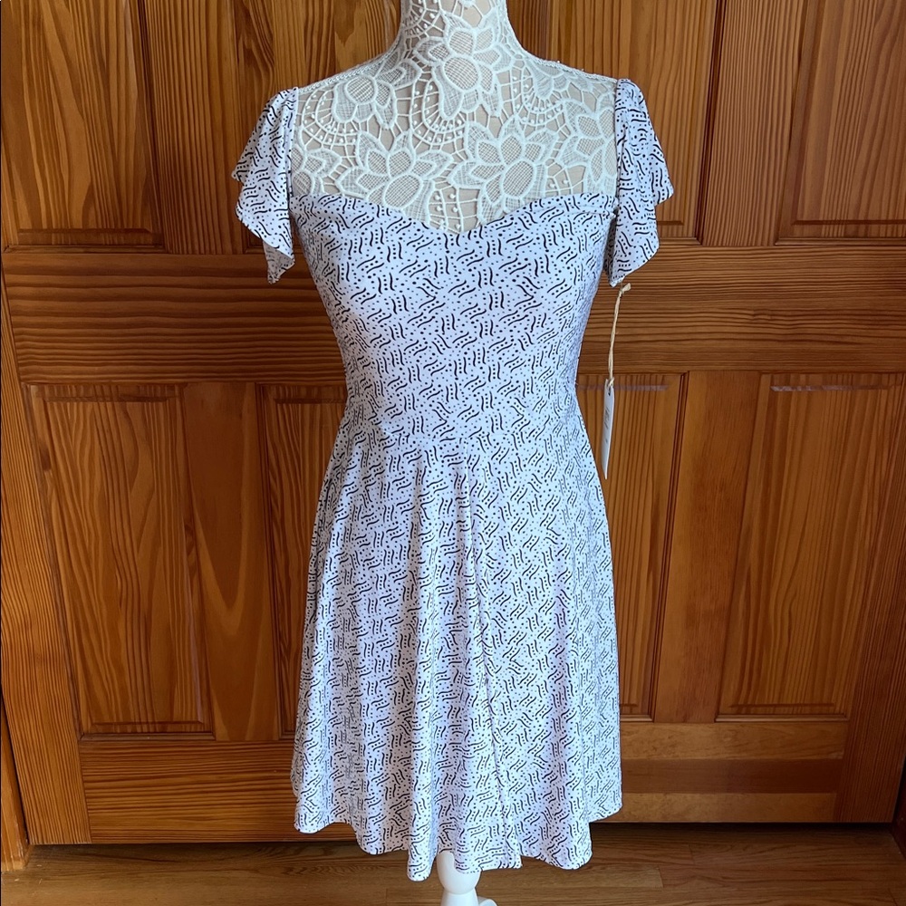 NWT Leith off the shoulder Black and White Fit and Flare dress